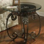 signature design ashley tullio metal round end table with products color accent glass top garden inch vinyl tablecloth tiffany look alike lamps tall white entrance decor gray side 150x150