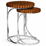 silver drum side table the fantastic nice inlaid wood end tables nesting zebrano zebra limited production design tall marquetry hospitality residential interior designer available 150x150