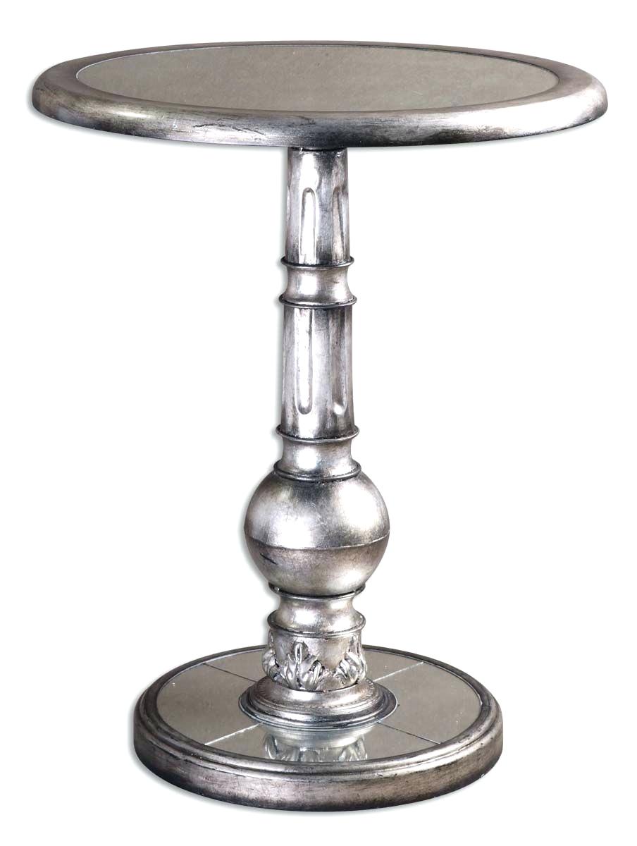 silver leaf accent table channel with white mirrored round marble top timberline furniture hampton bay covers black and glass coffee cube end funky tables wall light shades