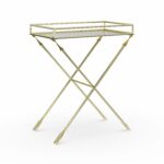 silver orchid jalabert arrow metal accent table with mirrored tray top free shipping today pier one chair covers smoked glass side tall sofa carpet termination strip wine rack 150x150