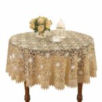simhomsen beige embroidered lace tablecloth inch for round accent table home kitchen west elm emmerson pier one chairs cherry wood coffee foyer chest furniture white console chair 150x150