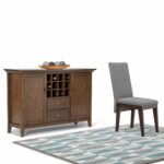 simpli home redmond solid wood sideboard avenue six piece chair and accent table set buffet credenza winerack rustic natural aged brown kitchen dining unfinished furniture the 150x150