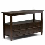 simpli home warm shaker solid wood console accent tables sofa table tobacco brown kitchen dining and chair set round marble top coffee decorative boxes with lids west elm tripod 150x150