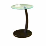 simplistic end table sofa side glass top wood base xlcl accent piece round furniture coffee decorative design contemporary small living room low ikea patio dining sets clearance 150x150