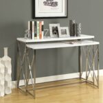 skinny side table appears save the space without lacking style modern idea with white top and stainless steel beam wooden floor beneath gray painted wall ceramic accent vitra 150x150