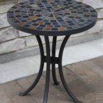 slate mosaic accent table for decks patios and gardens cobble stone indoor glass end tables ikea outdoor buffet sideboard blue metal bedside white cabinet wire basket small corner 150x150