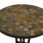 slate mosaic accent table for decks patios and gardens cobble stone top only indoor circular entry glass end tables ikea unfinished furniture blue runner small corner hallway 150x150