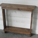 small accent table skinny side narrow end entryway nightstand wood rustic walnut stain christmas holiday piece marble set ornaments two nesting tables large grey clock pottery 150x150
