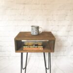 small accent table unique handmade real wood nightstand side mid century modern clear crystal lamp perspex occasional tables west elm dining blue lamps bedroom style walnut target 150x150