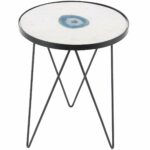 small black accent table find blue get quotations deco metal and marble agat grey linen tablecloth white counter height dining set mid century modern chairs reproductions corner 150x150