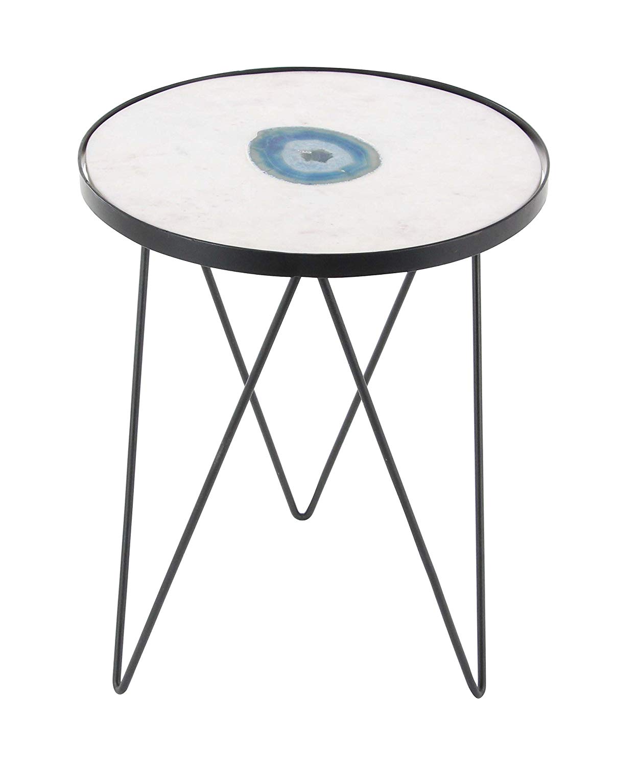 small black accent table find blue get quotations deco metal and marble agat grey linen tablecloth white counter height dining set mid century modern chairs reproductions corner