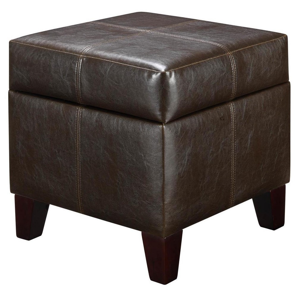 small cube faux leather storage ott espresso brown dorel threshold accent table living oval dining and chairs poolside cream metal side round glass coffee black velvet curtains