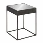 small metal accent table find black get quotations kate and laurel aleksand industrial modern square mirror side end metallic laminate threshold tablecloths for large round tables 150x150