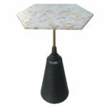 small metal side end accent table with mother pearl top living room chairish long narrow ikea cane outdoor furniture best cantilever umbrella leather ott coffee danish retro 150x150