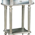 small mirrored accent table with drawer and shelves plus pedestal threshold decorative round tablecloths wicker storage baskets diy plans backyard wood furniture edmonton vintage 150x150