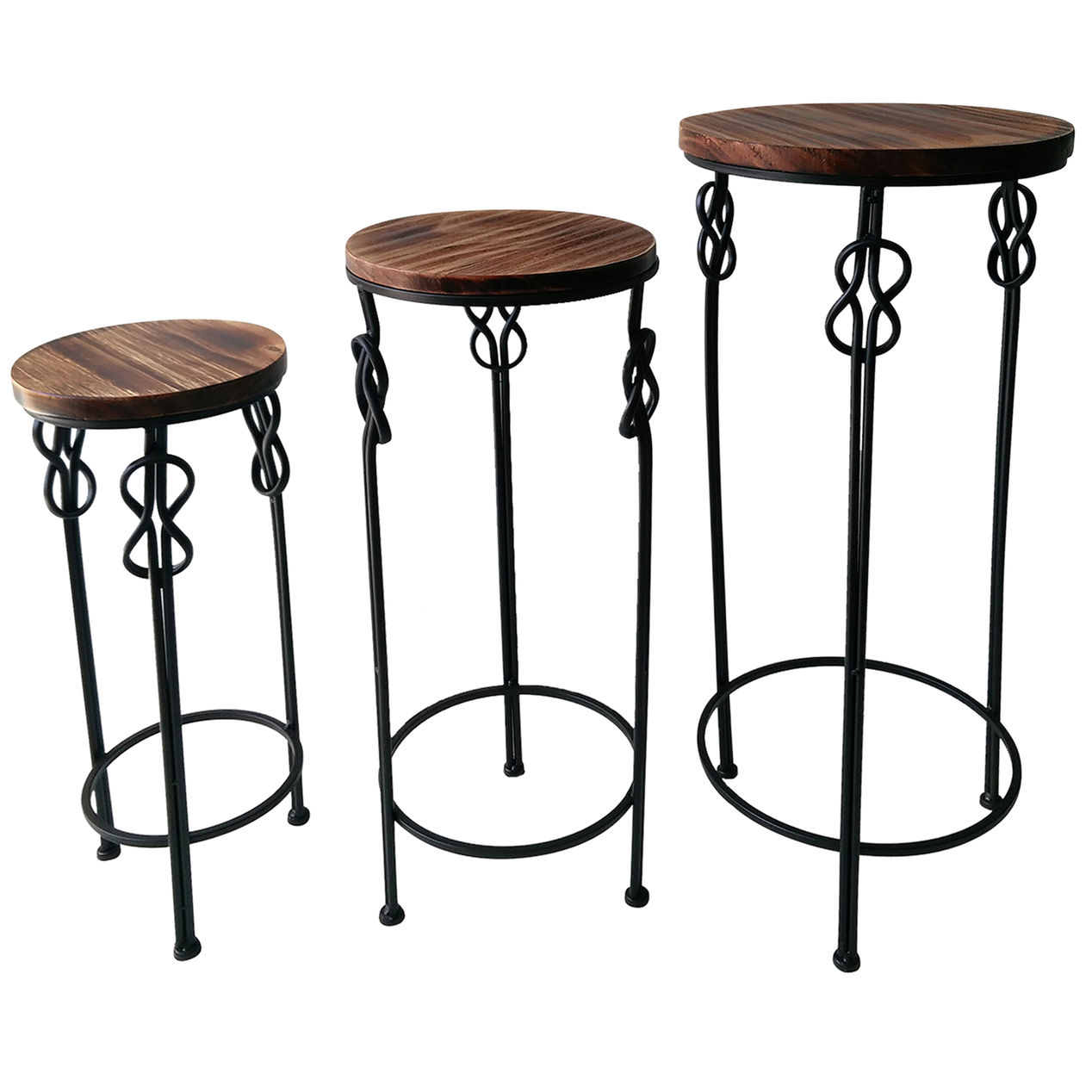 small round wood steel knot accent table home amp garden furniture coffee classic design white contemporary living room sofa tables chairside cover thai square target outdoor wall