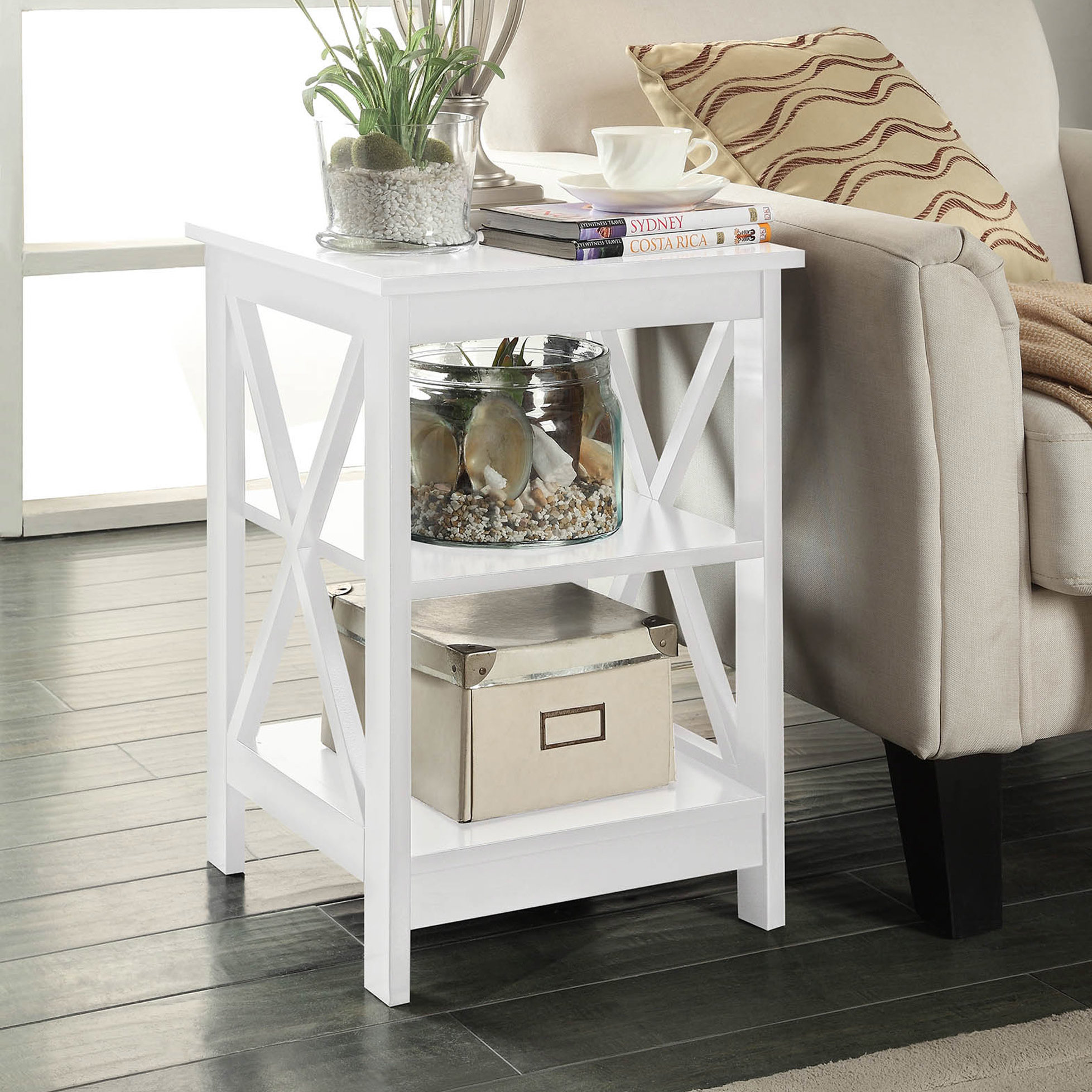 small white accent table stoneford end room essentials stacking quickview design plans decorative storage trunks bridal shower registry ideas shaped tall nightstand navy blue lamp