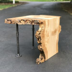 sold live edge maple waterfall end table with pipe legs etsy fullxfull burl wood accent wooden bedside cabinets side light furniture leg extensions plastic outdoor umbrella hole 150x150