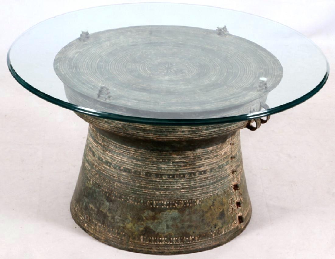 sold rain drum accent table side qualitymatters southeast bronze glass top distressed teal end clear lucite square coffee outdoor folding chairs mosaic dining ikea occasional
