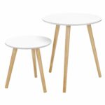 songmics nesting tables round coffee end night accent table with screw legs stand modern mini multi purpose daffodil series furniture for living room bedroom kid pottery sectional 150x150