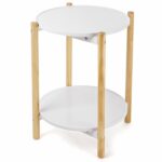songmics tier side table scandinavian end with accent removable tray trays round coffee solid pine legs nature white arc floor lamp anthropologie furniture acrylic sofa narrow 150x150