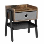 songmics vintage nightstand end table with metal shelf accent tables for small spaces side wood look furniture frame home patio tool cabinet extra long sofa glass dining barnwood 150x150