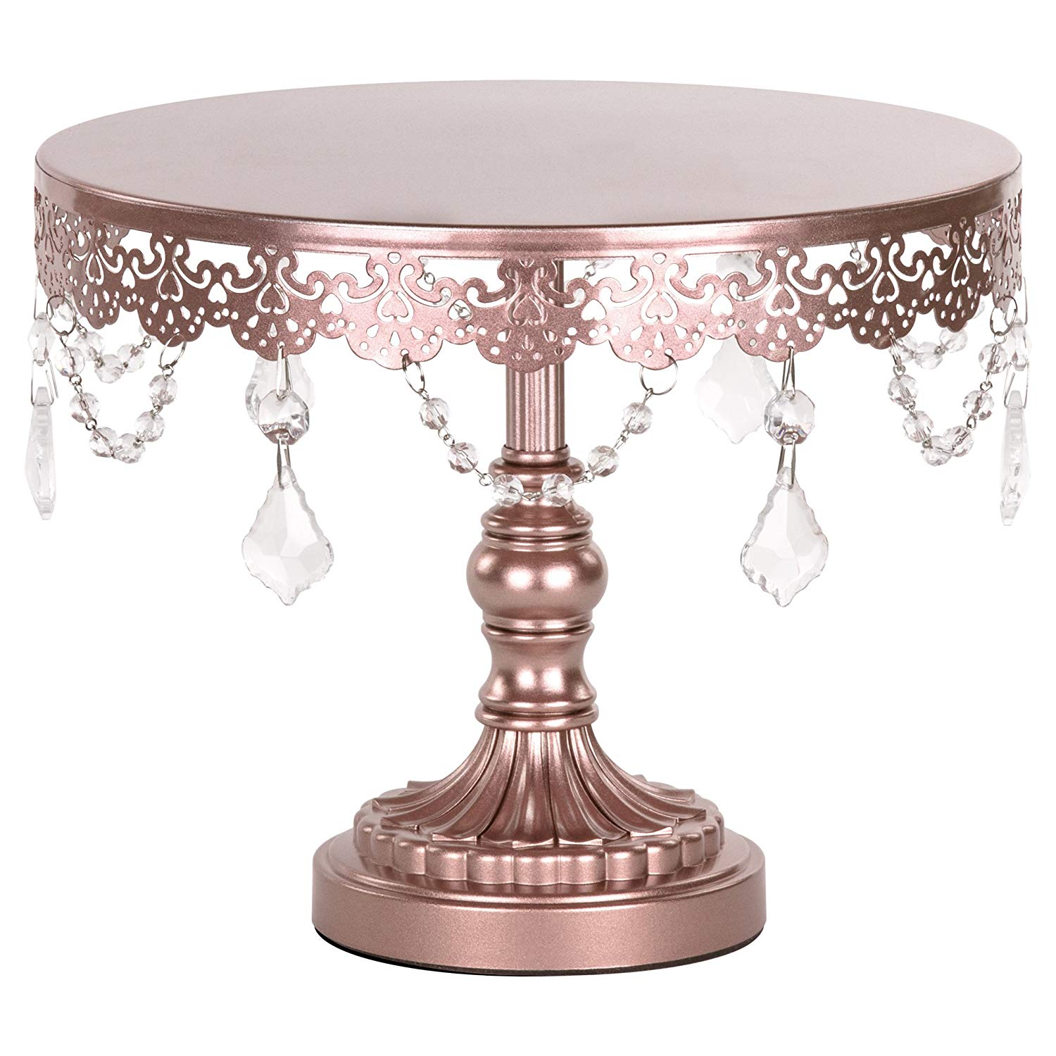 sophia collection metal rose gold cake stand with pink marble accent table crystal beads and dangles diameter plate stands square patio umbrella nautical outdoor lighting battery