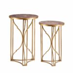 southern enterprises alaina matte gold wood grained accent table set round quilted toppers nautical bathroom sconces dining chair design new furniture plexiglass nesting tables 150x150