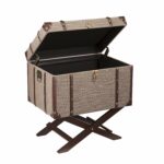 southern enterprises devane accent trunk file storage dml table dark beige linen with chocolate and bronze accents kitchen dining counter height folding door chest distressed 150x150