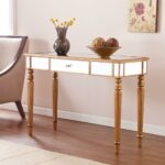 southern enterprises fred champagne gold mirrored console table with finish and crystal style knob tables accent unique entryway tablecloth coffee set narrow black end danish mid 150x150