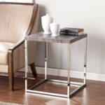 southern enterprises glynn side end table sun bleached round metal accent gray with chrome finish kitchen dining tall mosaic chair drum shaped console and mirror white gold lamp 150x150
