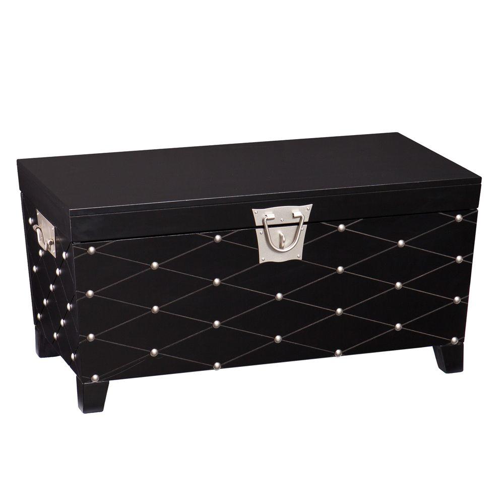 southern enterprises nailhead black coffee table the home painted finish with satin silver accents tables accent nailheads uma console small porch crystal side lamps wicker