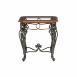 southern enterprises prentice side end table dark room essentials mixed material accent cherry with black finish kitchen dining teak rocking chairs square for door console cabinet 150x150
