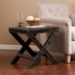 southern enterprises reptilian nailhead accent table black with nailheads whole patio furniture cooler coffee quilted runner patterns free easy zinc dark blue side uma console 150x150