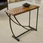 spinnaker jamie jensen metal side table tables pottery barn accent this petite handcrafted sweeping curves steel suggest the shape billowing sail contrasting beautifully with 150x150