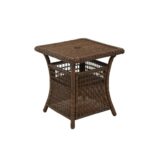 spring haven brown all weather wicker patio umbrella side table accent vip lenovo target and chairs garden supplies outdoor cocktail with hole ballard slipcovers metal nesting 150x150
