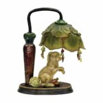 sterling industries rabbit under leaf mini accent table lamp lamps there goes that cunning foraging the vegetable garden again gold glass side dining and chair set round outdoor 150x150