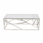 sterling silvertone stainless steel coffee table with clear glass lorelei accent top free shipping today marble toronto black gold dining base dinette set console kmart kitchen 150x150
