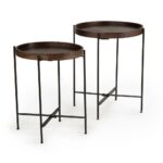 steve silver company capri brown round accent tables with mango wood end and metal table iron base set outdoor chair side pottery barn floor lighting rectangle glass coffee 150x150