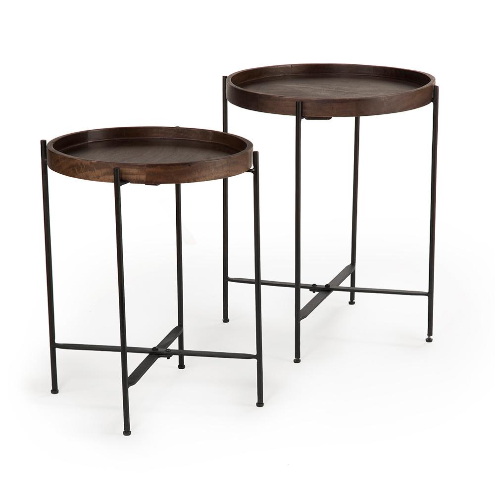 steve silver company capri brown round accent tables with mango wood end table iron base set desk chairs classic modern grey chest wine storage cabinets coffee living room sofa