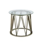 steve silver company lebron brass round end table the home antique acme furniture tables accent perjan clear glass and pieces white drop leaf kitchen living room sets black with 150x150