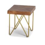 steve silver walter end table mango wood top with brass inlay and tables accent base colorful lamps windham furniture outside benches oblong tablecloth covers for outdoor skinny 150x150