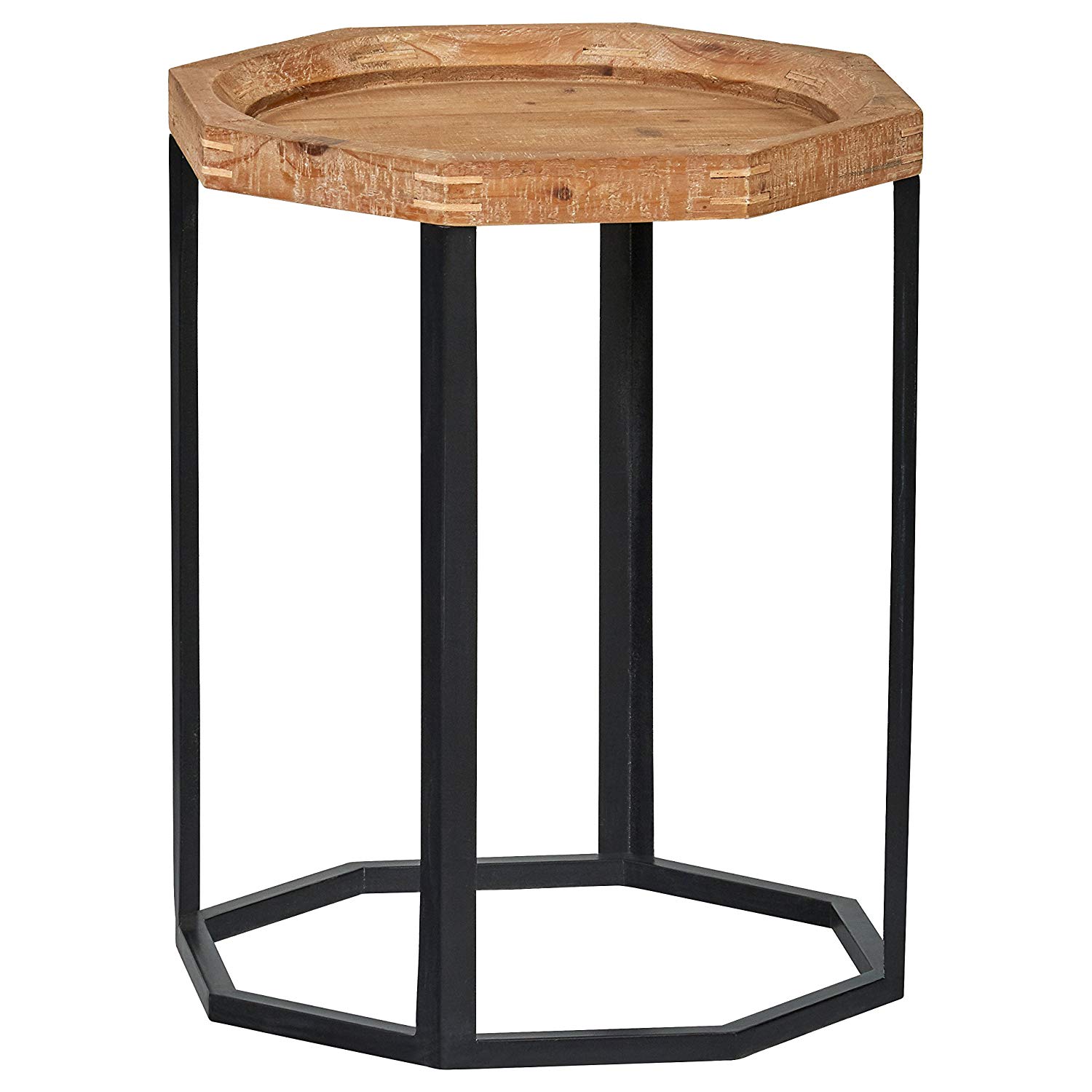 stone beam arie octagonal end table natural wood accent five below kitchen dining dark side contemporary garden furniture teal entryway round cardboard high distressed nightstand