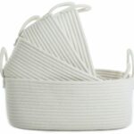 storage baskets set woven basket cotton rope bin white accent table nursery small organizer for baby laundry kid toy cherry dining room furniture kohls runner pottery barn high 150x150