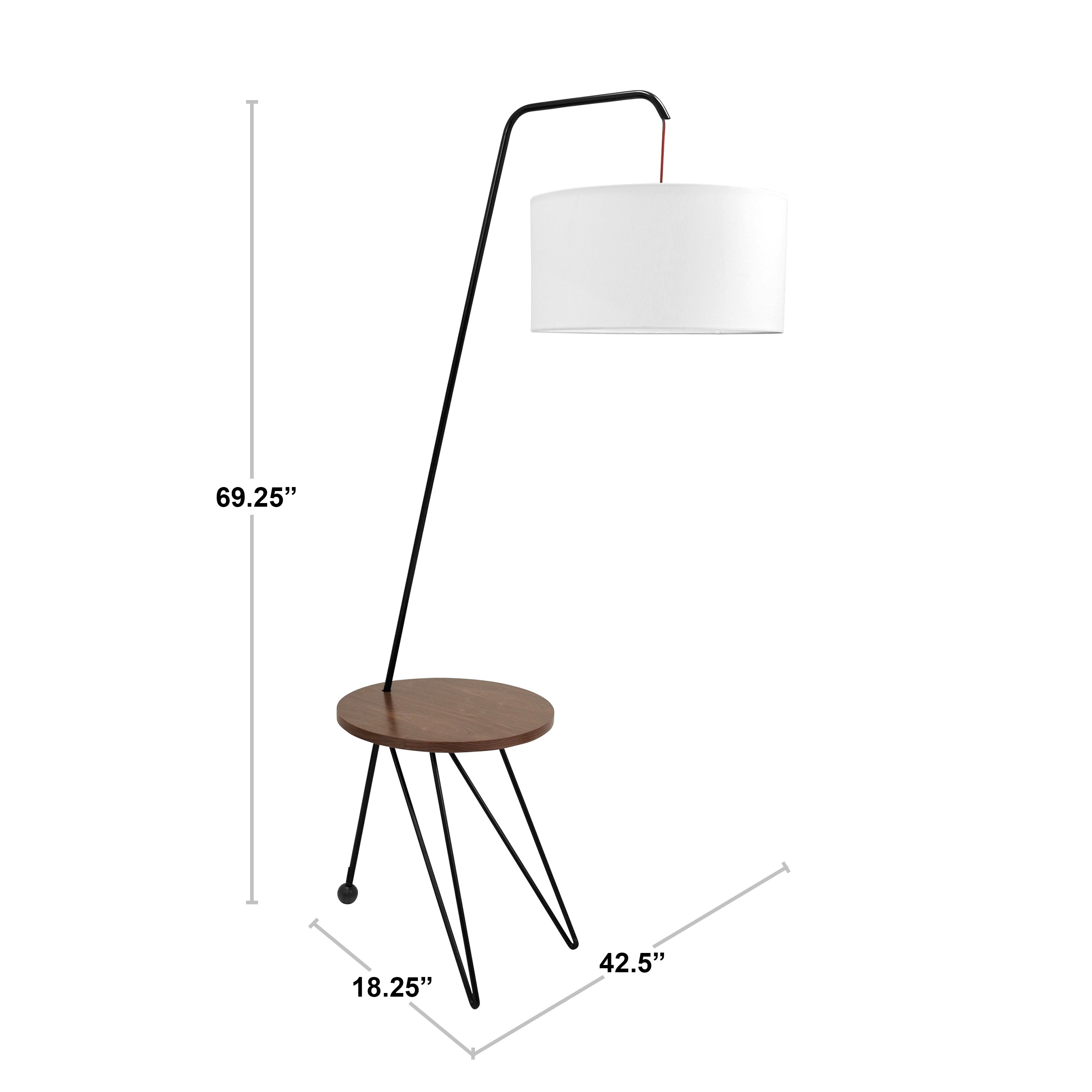 stork mid century modern floor lamp with walnut wood accent table tier target free shipping today wall tables for living room fancy lamps black wine rack ashley furniture keter