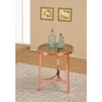 strata rose gold metal and smoked glass round accent table free shipping today slide bolt latch very narrow hall reclaimed wood entry phoenix furniture nate berkus bedding dale 150x150