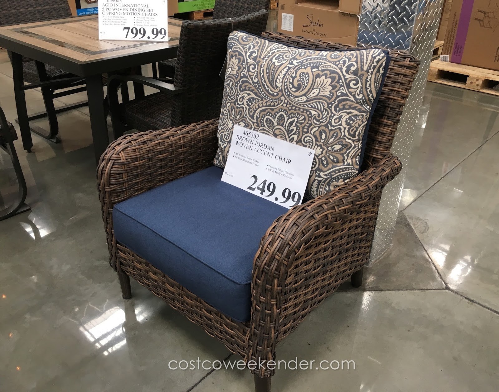 studio brown woven accent chair weekender table lounge outside your patio backyard with the behind couch name ashley furniture chaise console baskets small ginger jar lamps