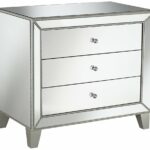 studio liza wide mirrored drawer accent table with drawers kitchen dining round drum end bedside charging station kohls wall clocks reasonably furniture globe lighting silver 150x150