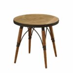 stylecraft mossy oak brand natural rustic wood and metal round accent table end mossyoak black silver tables vintage inch high tablecloth furniture catalogue magnussen carpet 150x150