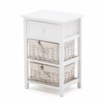 suncoo white vintage storage drawer baskets and open accent table with shelf for bedroom bedside end night kitchen dining half moon occasional west elm box frame funky chairs 150x150